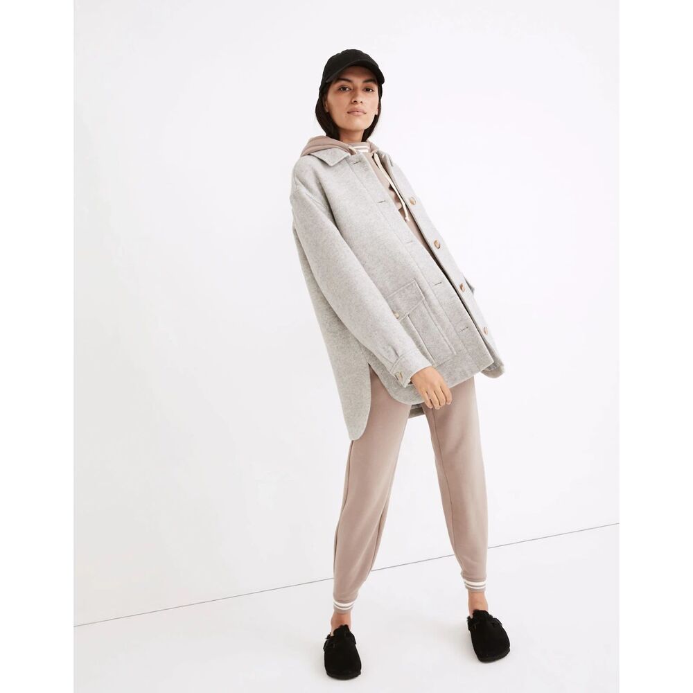 Madewell Belrose Shirt-Jacket Women's L Color Light Graphite - Picture 2 of 9